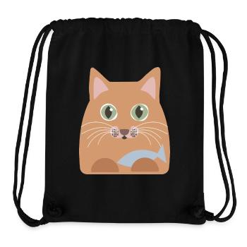 Katze mit Fisch - Stanley/Stella recycelter Gym Bag - Schwarz - Vorne