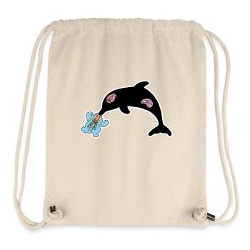 Delphin-Silhouette - Stanley/Stella recycelter Gym Bag - Naturweiß - Vorne