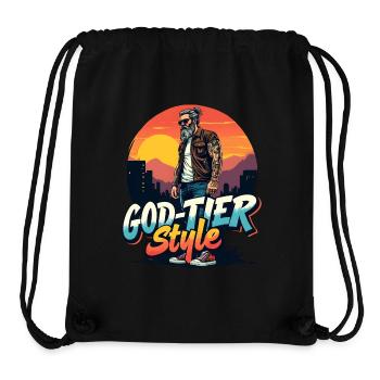 God Tier Style - Hipster Zeus - Stanley/Stella Recycled Gym Bag - black - Front