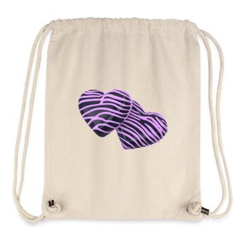 Pink Hearts on Black - Stanley/Stella Recycled Gym Bag - natural - Front
