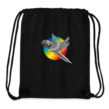 Parrot coloré couleur volant enfants arc-comique - Sac à cordon recyclé Stanley/Stella - noir - Devant