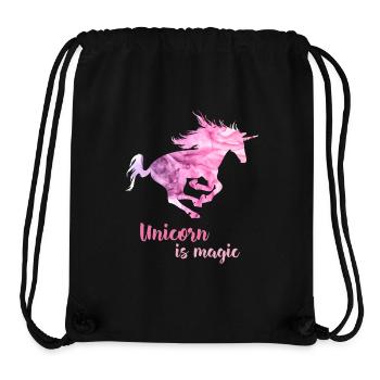 Unicorn sauvage fumée magique rose fille rose mystique - Sac à cordon recyclé Stanley/Stella - noir - Devant