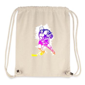hockey rainbow spatter hockey player tor cool - Stanley/Stella Recycled Gym Bag - natural - Front