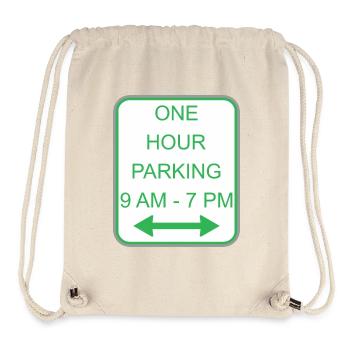 Verkehrsschild 1 Stunde Parken - Stanley/Stella recycelter Gym Bag - Naturweiß - Vorne