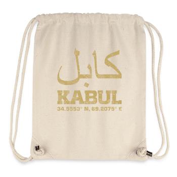 Kabul Afghanistan coordonne le T-Shirt - Sac à cordon recyclé Stanley/Stella - blanc naturel - Devant
