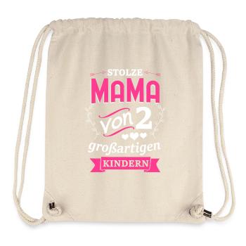 Stolze Mama von 2 großartigen Kindern - Stanley/Stella recycelter Gym Bag - Naturweiß - Vorne