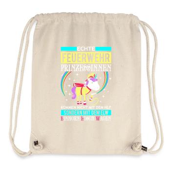 Princesse de feu - Licorne supprimer voiture - Sac à cordon recyclé Stanley/Stella - blanc naturel - Devant