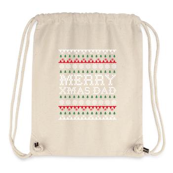 Père Noël laid chandail cadeau de Noël - Sac à cordon recyclé Stanley/Stella - blanc naturel - Devant