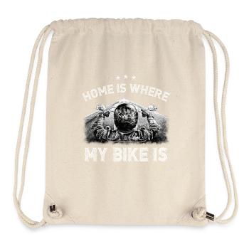 Home is Where My Bike Is - Cooles Biker Shirt - Stanley/Stella recycelter Gym Bag - Naturweiß - Vorne