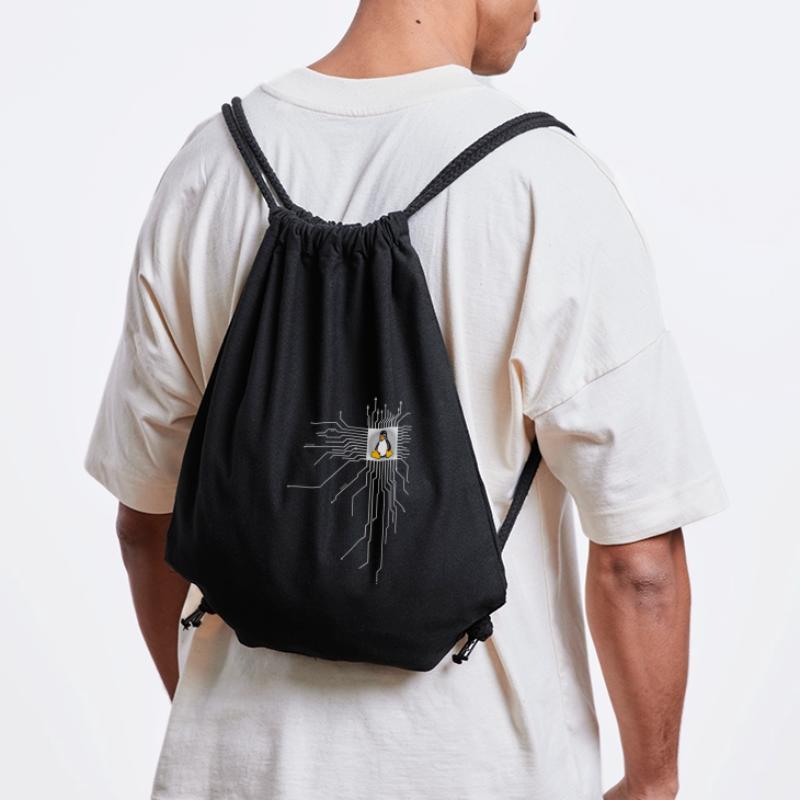 platine pingouin Core Coeur Ordinateur pc Nerd program Sac à cordon recyclé Stanley/Stella