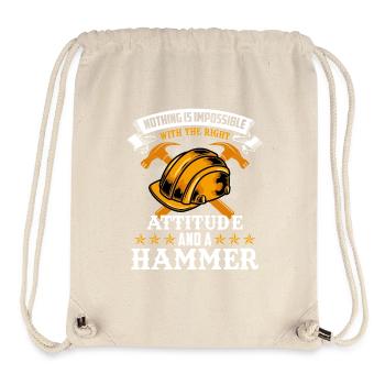 construction worker hammer - Stanley/Stella recycelter Gym Bag - Naturweiß - Vorne