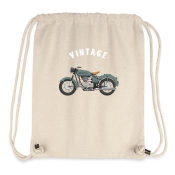 vintage bike motorcycle café racer motorcycle sport - Stanley/Stella Recycled Gym Bag - natural - Front