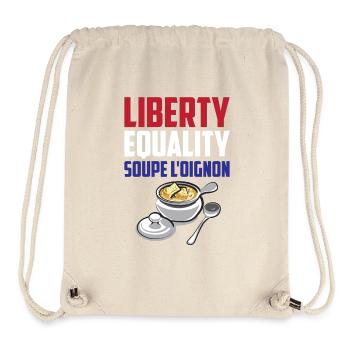 Liberté, Egalité Soupe L'Oignon Cool French Food - Sac à cordon recyclé Stanley/Stella - blanc naturel - Devant