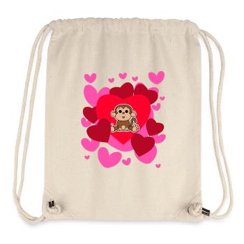 Affe-Liebes-T-Shirt - Valentinstag niedliches Herz - Stanley/Stella recycelter Gym Bag - Naturweiß - Vorne