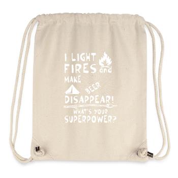 Make beer disappear! What's your superpower? - Sac à cordon recyclé Stanley/Stella - blanc naturel - Devant