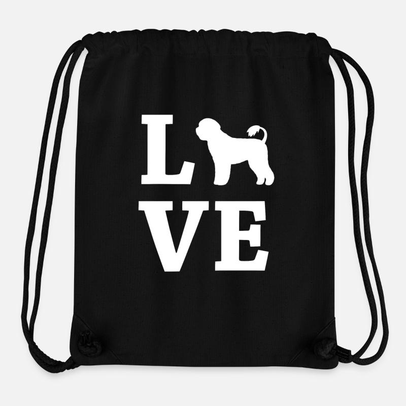 AMOUR Chien d'eau portugais Cão de Água - Sac à cordon recyclé Stanley/Stella - noir