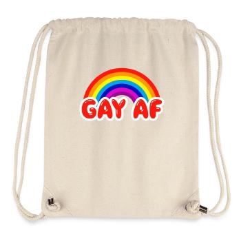 Homosexuelle AF lustige homosexuelle Flaggen-Regenbogen färbt LGBTQ - Stanley/Stella recycelter Gym Bag - Naturweiß - Vorne