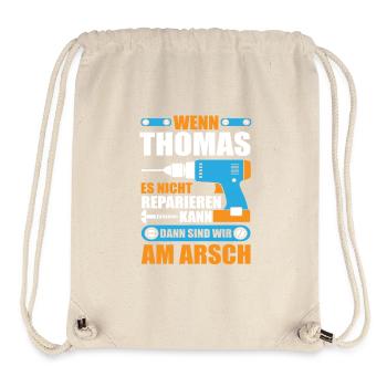 Thomas Name Geschenk Reparatur reparieren - Stanley/Stella recycelter Gym Bag - Naturweiß - Vorne