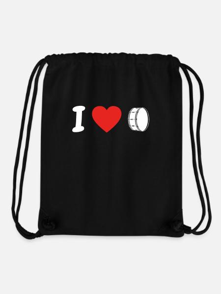 J'aime l'amour kit tambour du tambour du tambour .png - Sac à cordon recyclé Stanley/Stella - noir