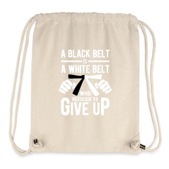 A black belt is a white belt wo refused give up - Sac à cordon recyclé Stanley/Stella - blanc naturel - Devant