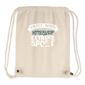 Enjoy wind kitesurfing extreme sports t-shirt - Stanley/Stella Recycled Gym Bag - natural - Front