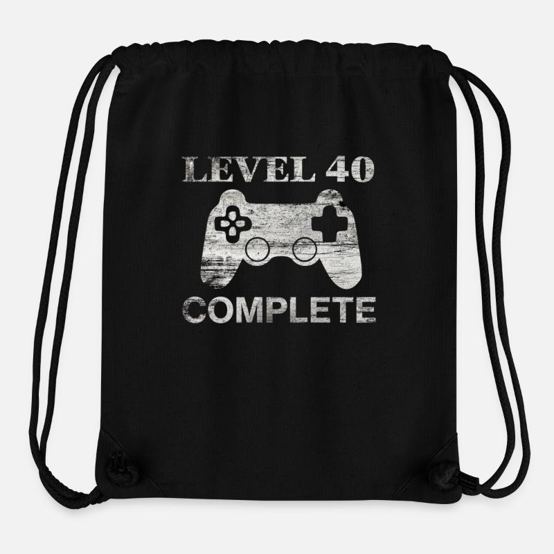 40 ans - 40e anniversaire Niveau 40 Chemise complète - Sac à cordon recyclé Stanley/Stella - noir