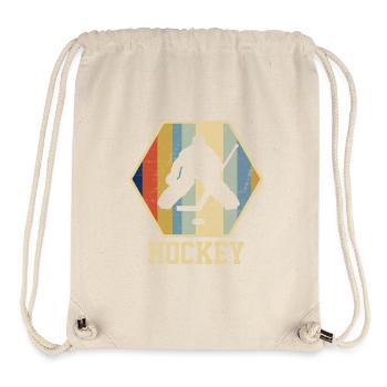 Hockey gardien - cadeau vintage rétro de hockey - Sac à cordon recyclé Stanley/Stella - blanc naturel - Devant