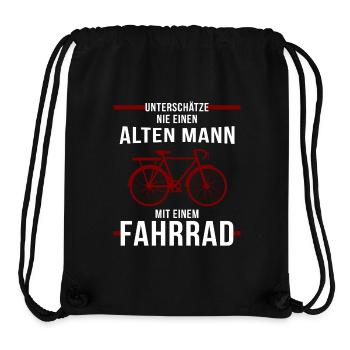 Alter Mann Fahrrad - Stanley/Stella recycelter Gym Bag - Schwarz - Vorne