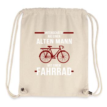Vieil homme vélo - Sac à cordon recyclé Stanley/Stella - blanc naturel - Devant