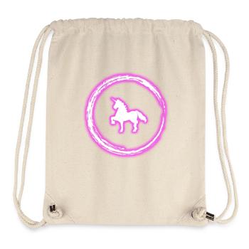Glow Circle Pink Unicorn Neon Glowing Effect Retro - Stanley/Stella Recycled Gym Bag - natural - Front