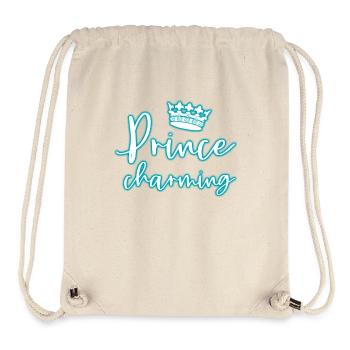 Glow Prince T-Shirt mit Glühen Krone Neon - Stanley/Stella recycelter Gym Bag - Naturweiß - Vorne