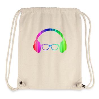 Kopfhörer und Sonnenbrille Neon T-Shirt Glowing - Stanley/Stella recycelter Gym Bag - Naturweiß - Vorne