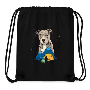 Pit Bull Terrier Pitbull Camping Camping cadeau - Sac à cordon recyclé Stanley/Stella - noir - Devant