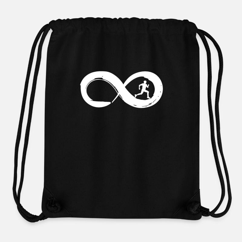 Infinity Running Jogging Jogger Triathlon Marathon - Stanley/Stella Recycled Gym Bag - black