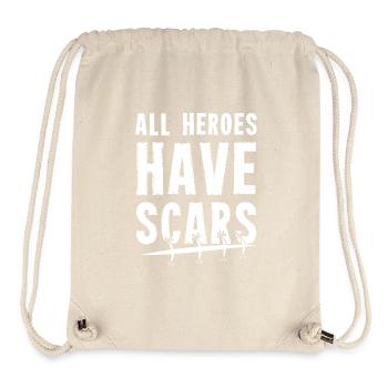All Heroes have Scars - tough pun - Sac à cordon recyclé Stanley/Stella - blanc naturel - Devant