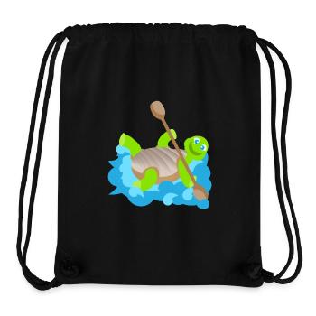 Kindershirt Kindermotiv Tiershirt Schildkröte - Stanley/Stella recycelter Gym Bag - Schwarz - Vorne