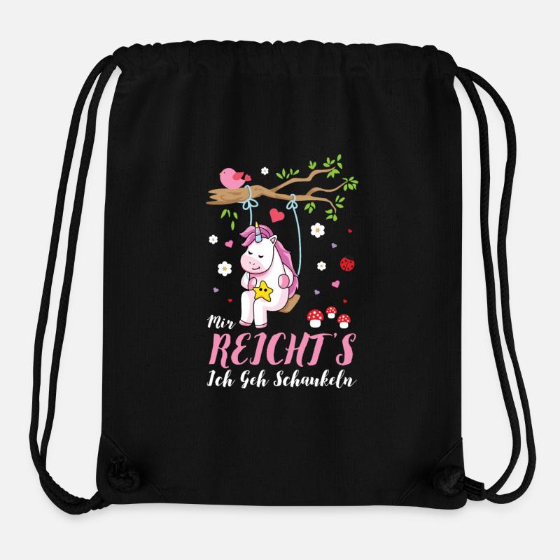 Donnez-moi un cadeau de licorne à bascule - Sac à cordon recyclé Stanley/Stella - noir