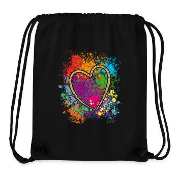Buntes Herzkunst Design Graffiti  Look - Stanley/Stella recycelter Gym Bag - Schwarz - Vorne
