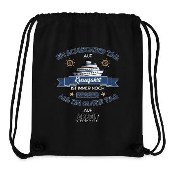 Lieber Kreuzfahrt als Arbeit - lustiger Spruch - Stanley/Stella recycelter Gym Bag - Schwarz - Vorne