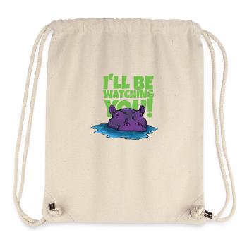 Funny hippopotamus with text - Stanley/Stella Recycled Gym Bag - natural - Front
