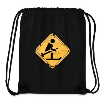 Grunge Ski Crossing Warning Sign - Stanley/Stella Recycled Gym Bag - black - Front