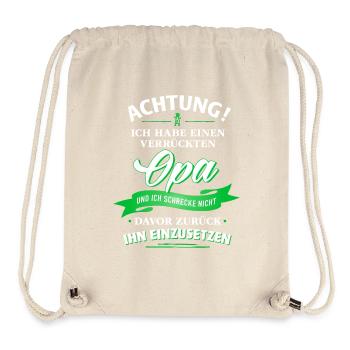 Achtung! verrückter Opa Verwandte Familie Kind - Stanley/Stella recycelter Gym Bag - Naturweiß - Vorne