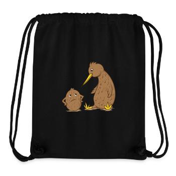 Kiwivogel unterhält sich mit Kiwifrucht - Stanley/Stella recycelter Gym Bag - Schwarz - Vorne