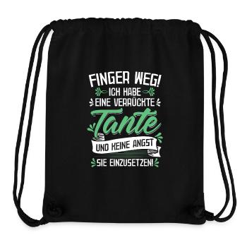 Finger weg! Ich habe eine verrückte Tante - Baby - - Stanley/Stella recycelter Gym Bag - Schwarz - Vorne