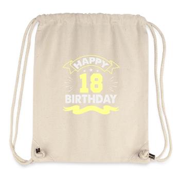 02 Joyeux anniversaire 18 - Sac à cordon recyclé Stanley/Stella - blanc naturel - Devant