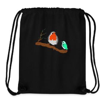 Vögel Rotkehlchen auf Zweig - Stanley/Stella recycelter Gym Bag - Schwarz - Vorne