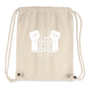 Motif de remerciement de père fier avec les poings - Sac à cordon recyclé Stanley/Stella - blanc naturel - Devant
