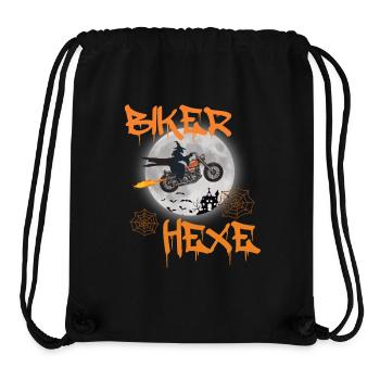 Biker sorcières voler moto vélo chopper - Sac à cordon recyclé Stanley/Stella - noir - Devant