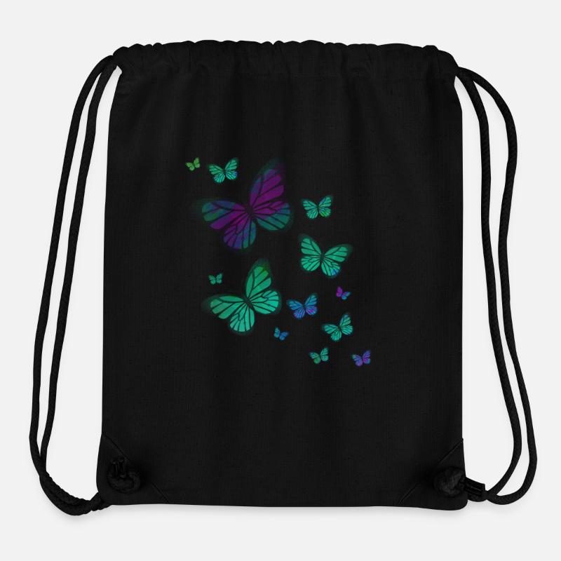 Schmetterling Schmetterling Tier bunt Farbe - Stanley/Stella recycelter Gym Bag - Schwarz