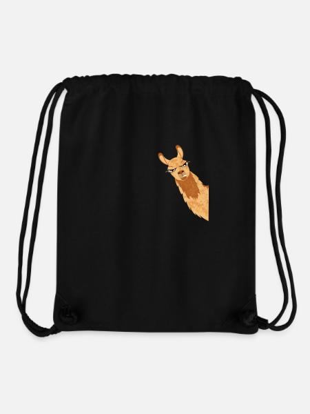 Cadeau de lama d'alpaga look grincheux de lama d'alpaga - Sac à cordon recyclé Stanley/Stella - noir